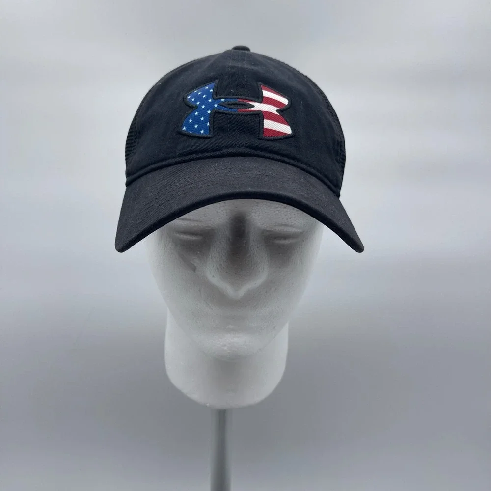 Under Armour 1254276-001 Unisex OSFA Cal Black Freedom Flag Mesh Trucker Hat